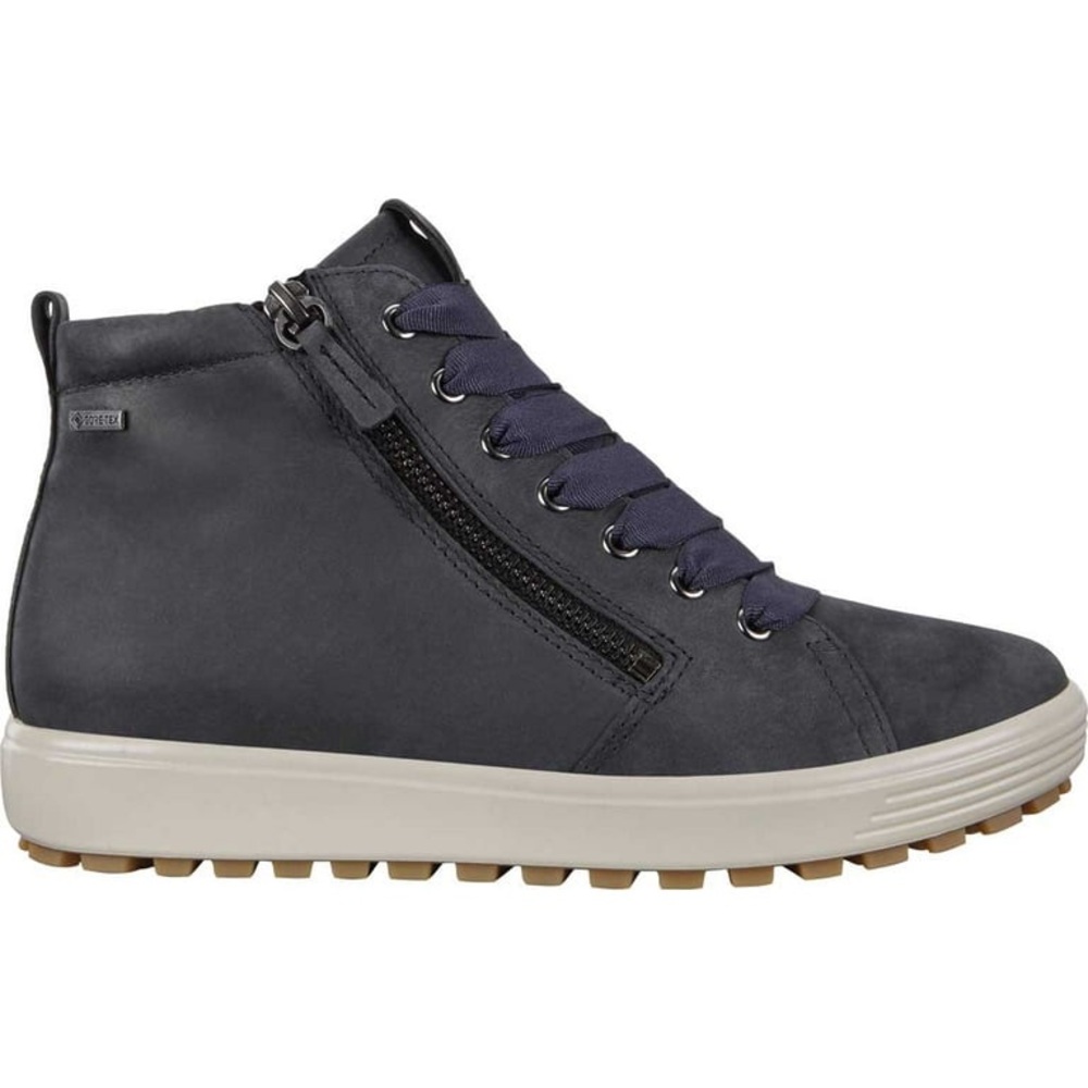 ECCO Soft 7 Tred GORE-TEX High Top Sneaker Marine Cow Oil Nubuck 7.5W Blue - Picture 5 of 13